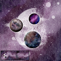 PLANETY (GALAXY) - PANEL PANORAMICZNY SINGLE JERSEY (60cm x 155cm)