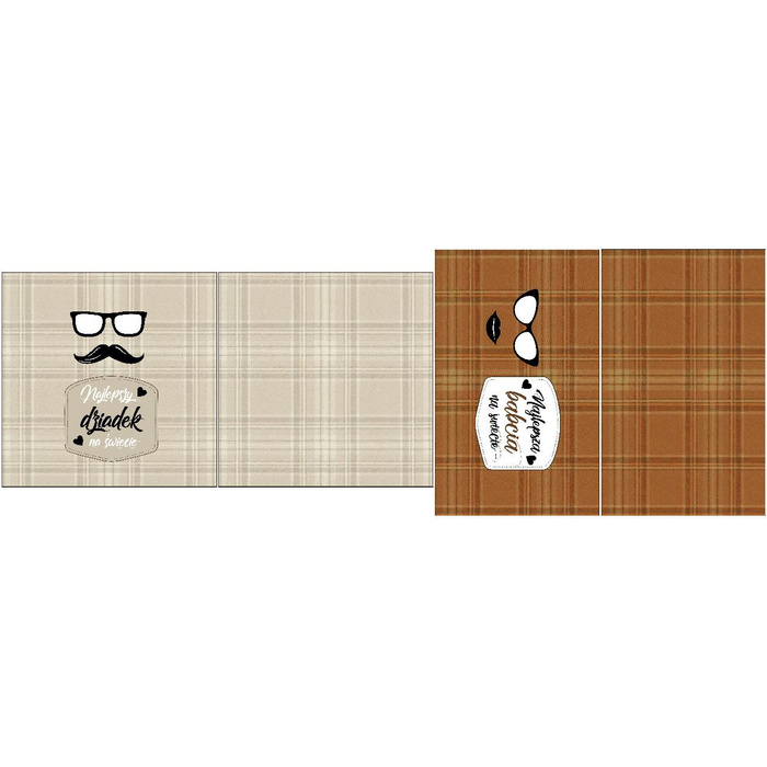 DECORATIVE PILOWS - NAJLEPSZY DZIADEK / NAJLEPSZA BABCIA NA ŚWIECIE / english check- beige