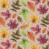 BUNTE BLÄTTER MIX / beige (GLITTER HERBST) - Wasserabweisende Webware