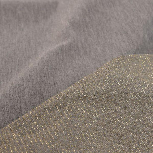 MELANGE LIGHT GRAY / gold - loopback knit fabric with lurex thread