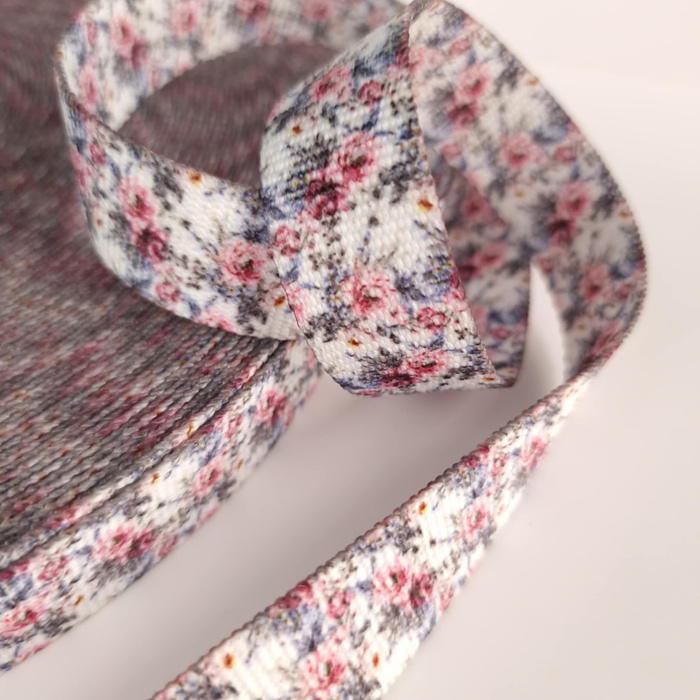 Bedrucktes Gurtband 25 mm - TAQUARELL-STRAUß