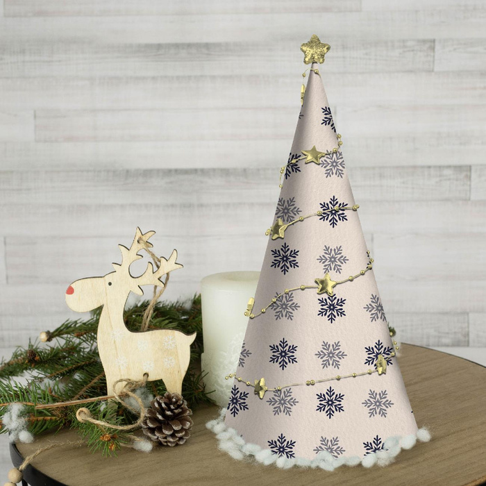 WEIHNACHTSBAUM - SCHNEEFLÖCKCHEN M. 5 (WINTERZEIT) / beige - DIY IT'S EASY