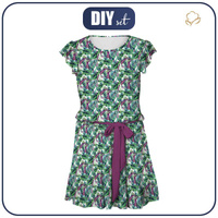 KLEID "EMMA" - BLÄTTER UND INSEKTEN MS.1 (TROPISCHE NATUR) / schwarz - Viskosejersey mit Elasthan S