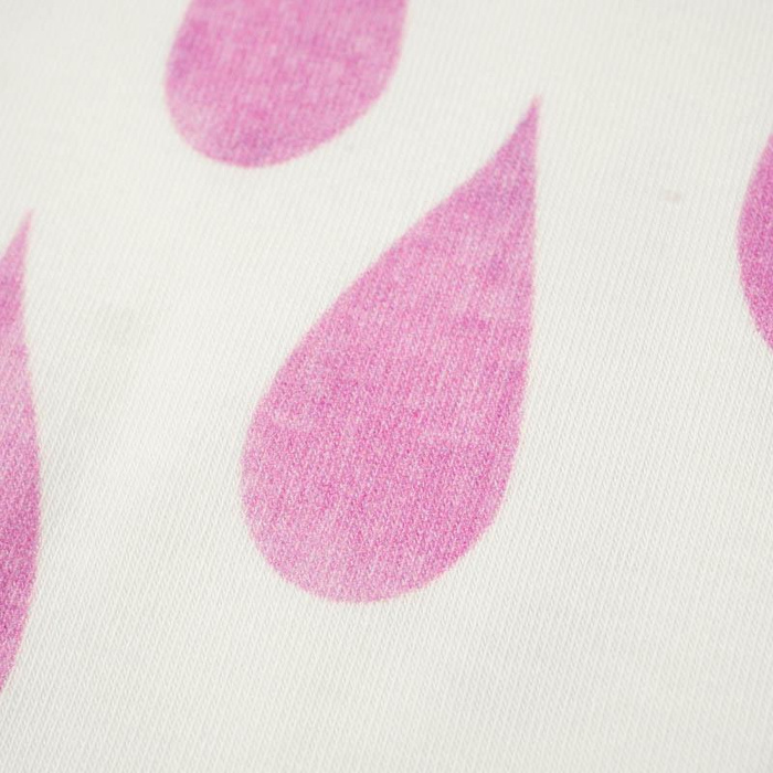 Velké tečky( růžový ) / bílý - organický úplet single jersey s elastanem