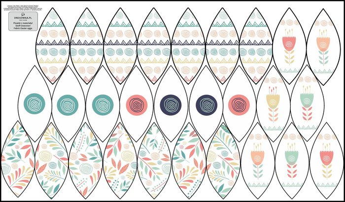 7 EASTER EGGS SEWING SET - TRIANGLES AND CIRCLES