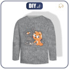 Longsleeve - KOTY / meow (KOCI ŚWIAT) / ACID WASH SZARY - single jersey (98/104)