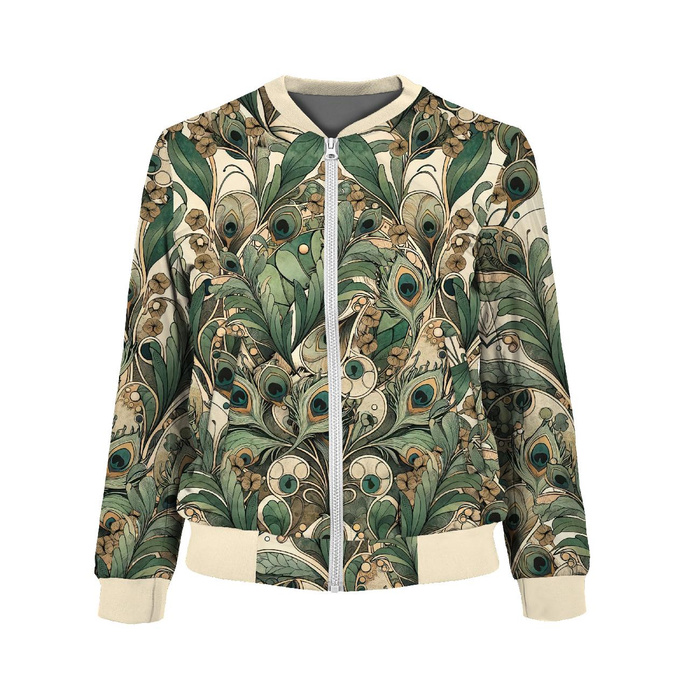 DAMEN BOMBERJACKE (KAMA) - ART NOUVEAU CATS & FLOWERS M. 1 - Nähset L