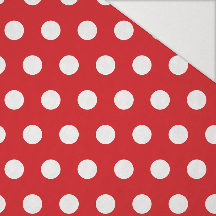 RED POLKA DOTS - Hydrofobní česaná teplákovina