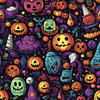 HALLOWEEN wz.16 - looped knit fabric with elastane ITY