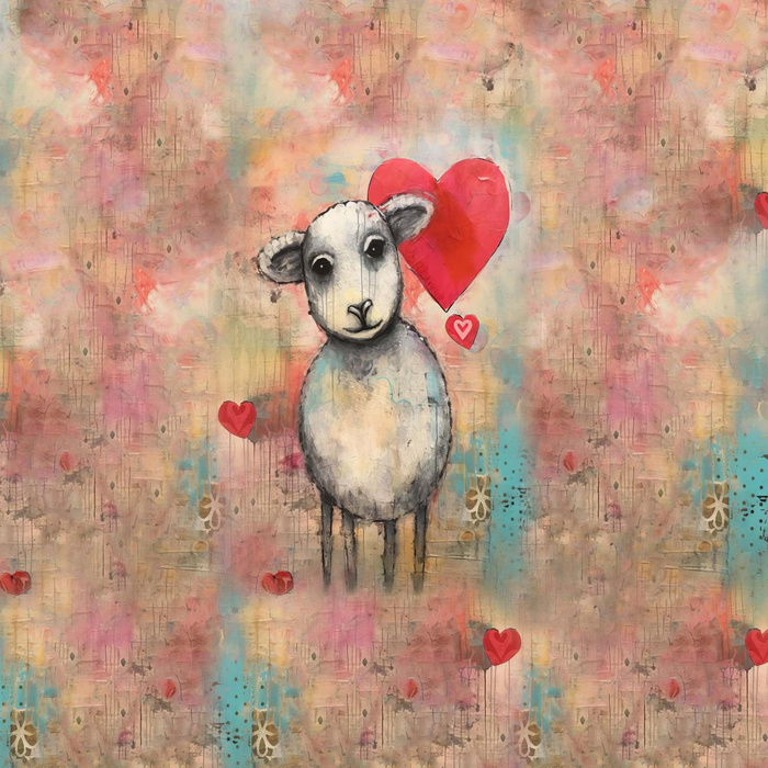 SHEEP PORTRAIT - Paneel (60cm x 50cm) Wasserabweisende Webware