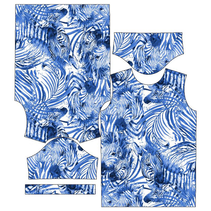 DZIECIĘCY T-SHIRT- ZEBRY (CLASSIC BLUE)- single jersey (92/98)