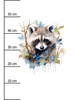 WATERCOLOR RACCOON WZ. 1 - panel (60cm x 50cm) dzianina pętelkowa