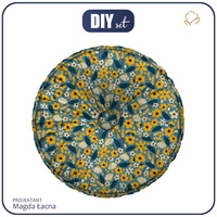 DEKORATIVNÍ POLŠTÁŘ - KVĚTINKY VZ.2 / modrá