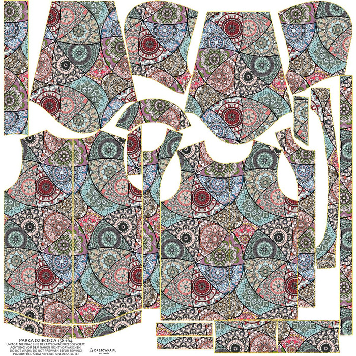 KIDS PARKA (ARIEL) - STAINED GLASS / aqua - softshell (134/140)