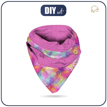 KNOPFSCHAL - REGENBOGENBLUMEN - Nähset