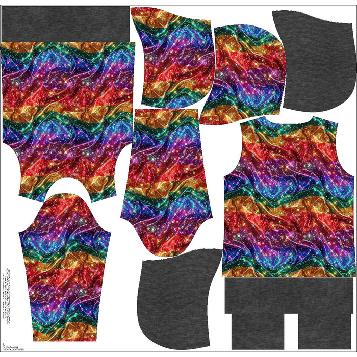 CLASSIC DAMEN HOODIE "POLA" (XXXL) - HOLOGRAPHIC RAINBOW ms. 5 - Nähset