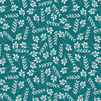 SMALL LEAVES pat. 2 / emerald - Cotton woven fabric