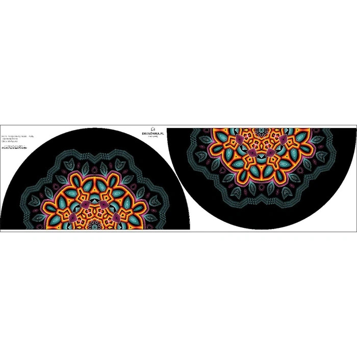 Small circle skirt panel - CREPE - COLORFUL MANDALA