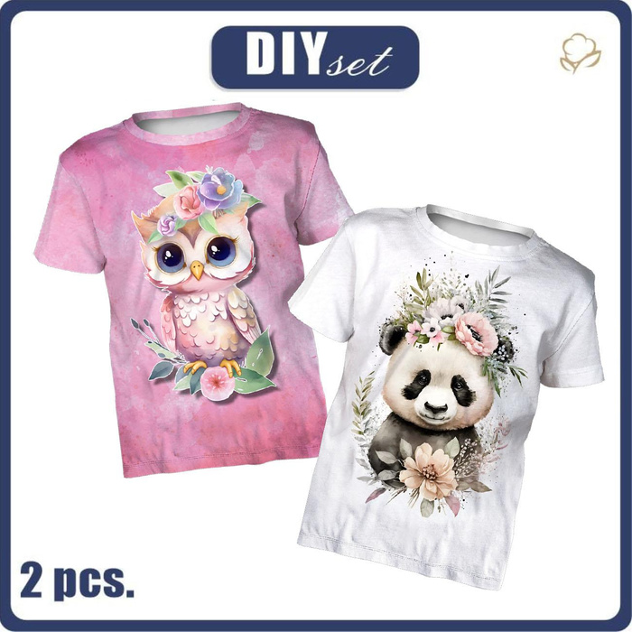 2-PACK - T-SHIRT DZIECIĘCY - BABY ANIMALS WZ. 3 - ZESTAW DO USZYCIA (152/158)