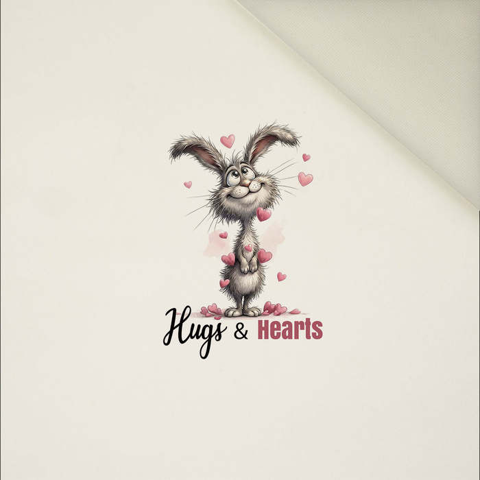 CUTE BUNNY - Panel (60cm x 50cm)  Polster- Velours