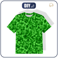 KID’S T-SHIRT - PIXELS pat. 2 / green - Single Jersey (116/122)