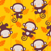MONKEY GROVE / yellow  - Waterproof woven fabric