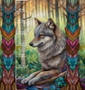 BOHO WOLF - panel (75cm x 80cm) Waterproof woven fabric