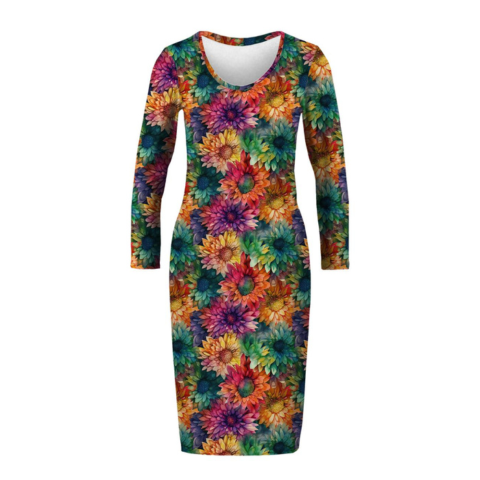 PENCIL DRESS (ALISA) -  FLOWERS pat.46 - sewing set S