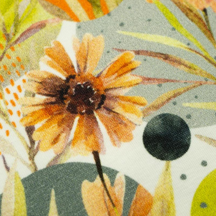 ORANGE CORNFLOWERS - Viscose jersey WE210