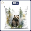 PILLOW 45X45 - WATERCOLOR BEAR - front + back
