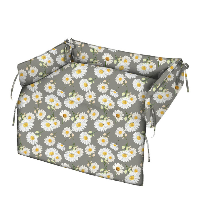 ANIMAL BED - DAISIES PAT. 1 / grey - sewing set - L