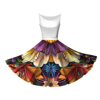 COLORFUL FLOWERS PAT.4- circle skirt panel
