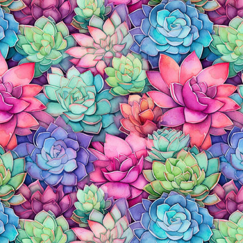 SUCCULENT PLANTS WZ. 4 - Muślin bawełniany