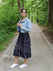 DRESS "ISABELLE" - FLOWERS (pattern no. 2 grey) / white - sewing set XS