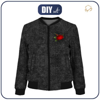 DAMEN BOMBERJACKE (KAMA) - VINTAGE LOOK JEANS / schwarz - Nähset L