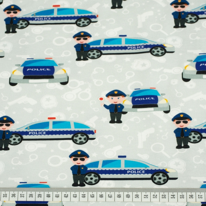 POLICJA / jasnoszary - single jersey z elastanem TE210