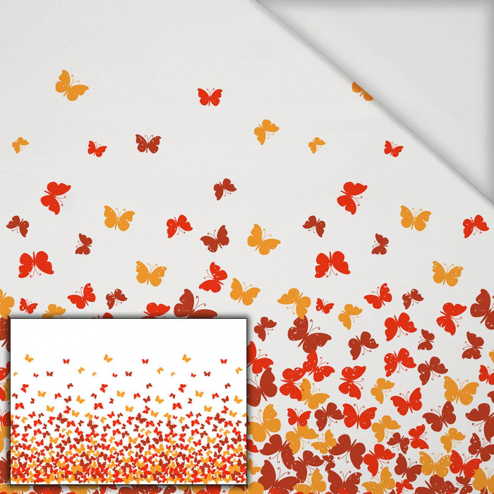 MOTYLKI AURORA RED - panel jersey wiskozowy WE210