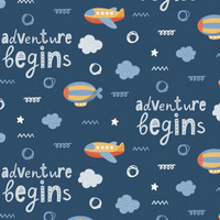 FLUGZEUGE (ADVENTURE BEGINS) / dark blue (ADVENTURE BEGINS) - Baumwoll Webware