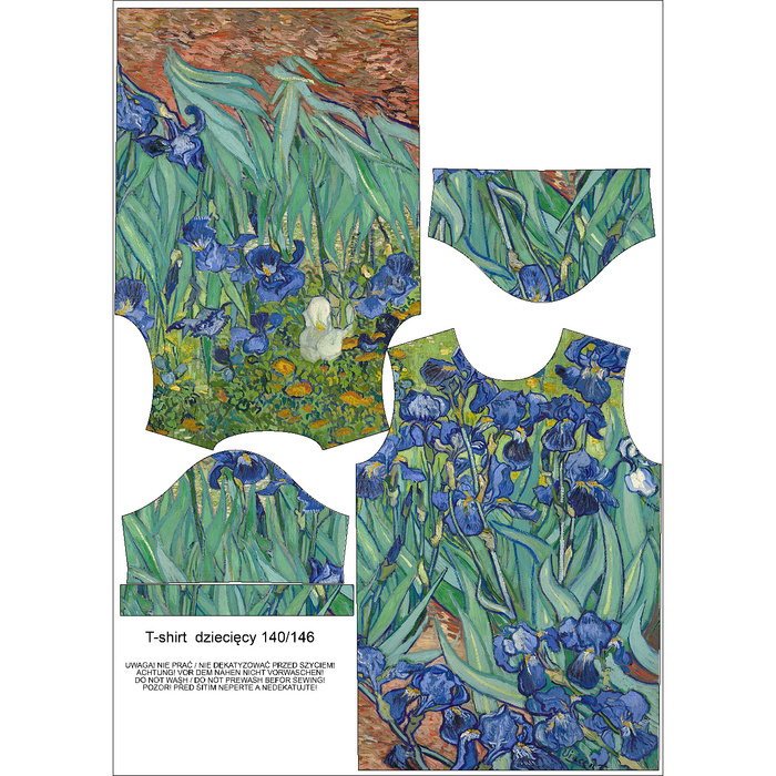 KID’S T-SHIRT - IRISES (Vincent van Gogh) - sewing set (128/134)