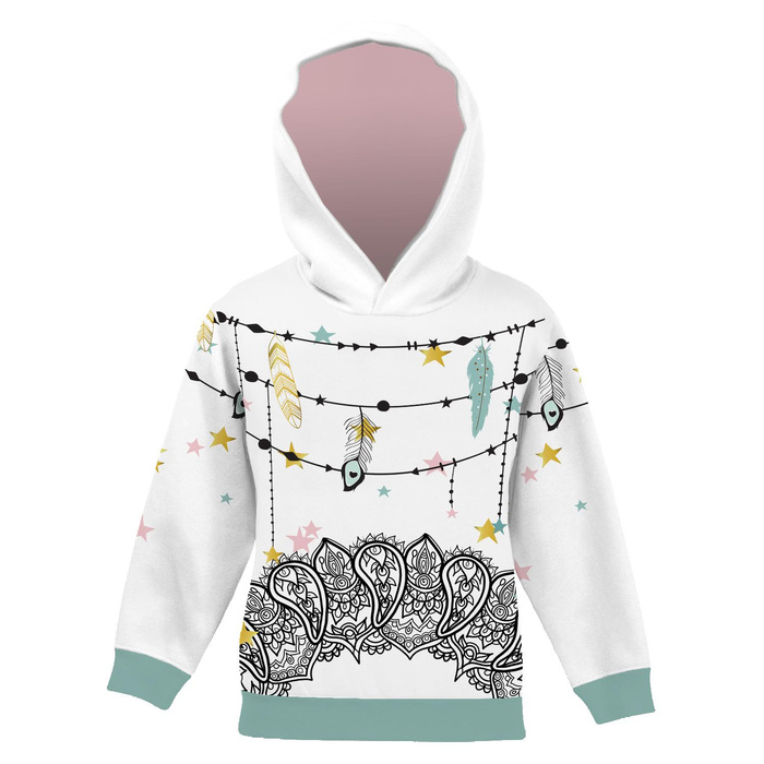 KID'S HOODIE (ALEX) - FEATHERS - looped knit fabric (98/104)