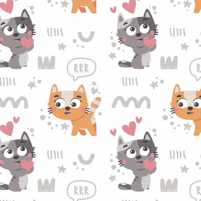 VERLIEBTE KATZEN m. 2 (KATZENWELT) / weiß