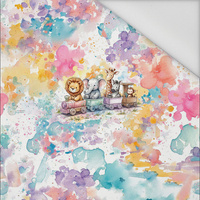 CUTE TRAIN WITH ANIMALS - panel (60cm x 50cm) Waterproof woven fabric