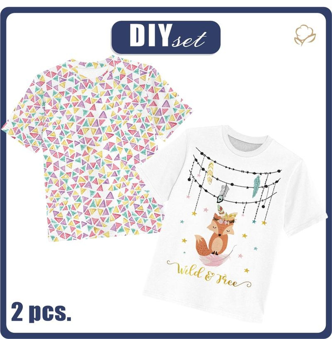 2-PACK - KINDER T-SHIRT  - WILD & FREE - Nähset (140/146)
