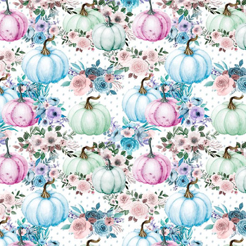 PUMPKINS AND FLOWERS pat. 3 (PUMPKIN GARDEN) - Waterproof woven fabric