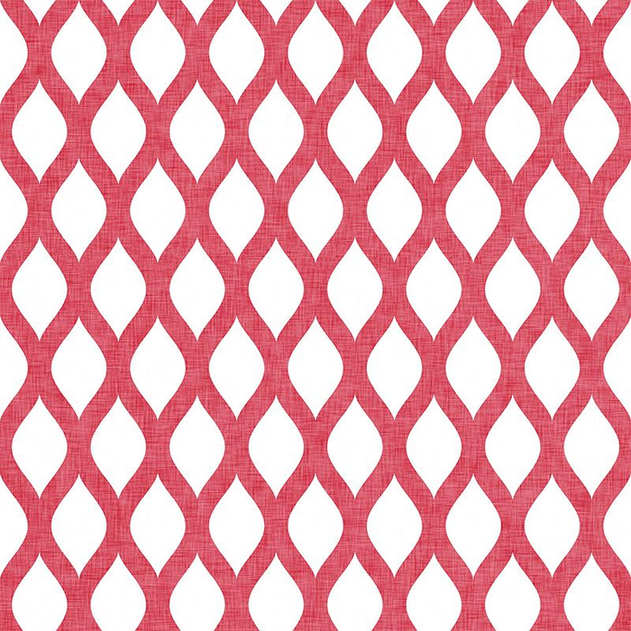 RED CHAINS / white - Cotton woven fabric