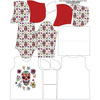 BLUZA DAMSKA (MEGI) - DŁUGA Z KAPTUREM - CZACHY wz. 2 / biały (DIA DE LOS MUERTOS) - dzianina pętelkowa - S