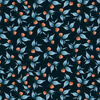 NIEBIESKIE LISTKI / czarny - lycra 300g