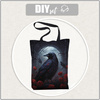 SHOPPER BAG - GOTHIC RAVEN pat. 2 - Waterproof woven fabric - sewing set