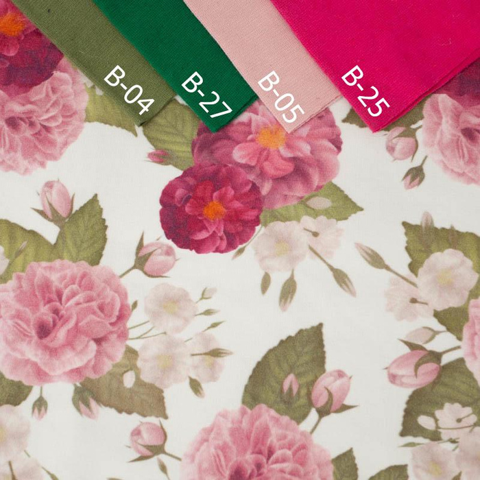 ROSE GARDEN / white - single jersey with elastane 