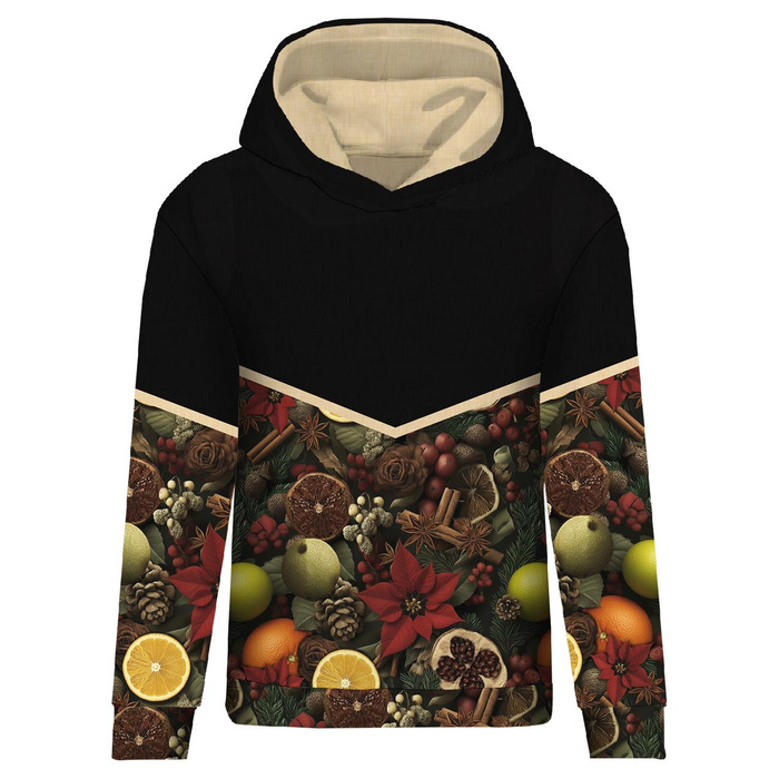 DÁMSKA MIKINA (POLA) CLASSIC S KAPUCÍ - WINTER FLOWERS M.19 - Sada šití XXXL